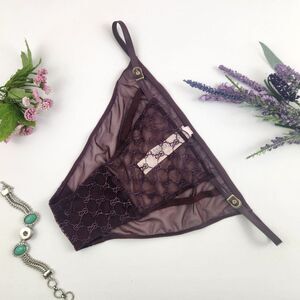 LARGE {Victoria's Secret} Brown VS Logo Bikini Panty